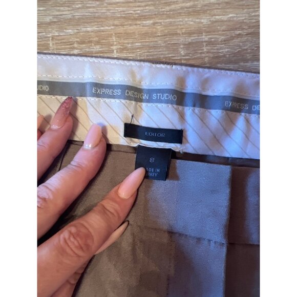 Express Design Studio Editor Womens Dress Pants Size 8 Gray Polyester Blend - Picture 5 of 5